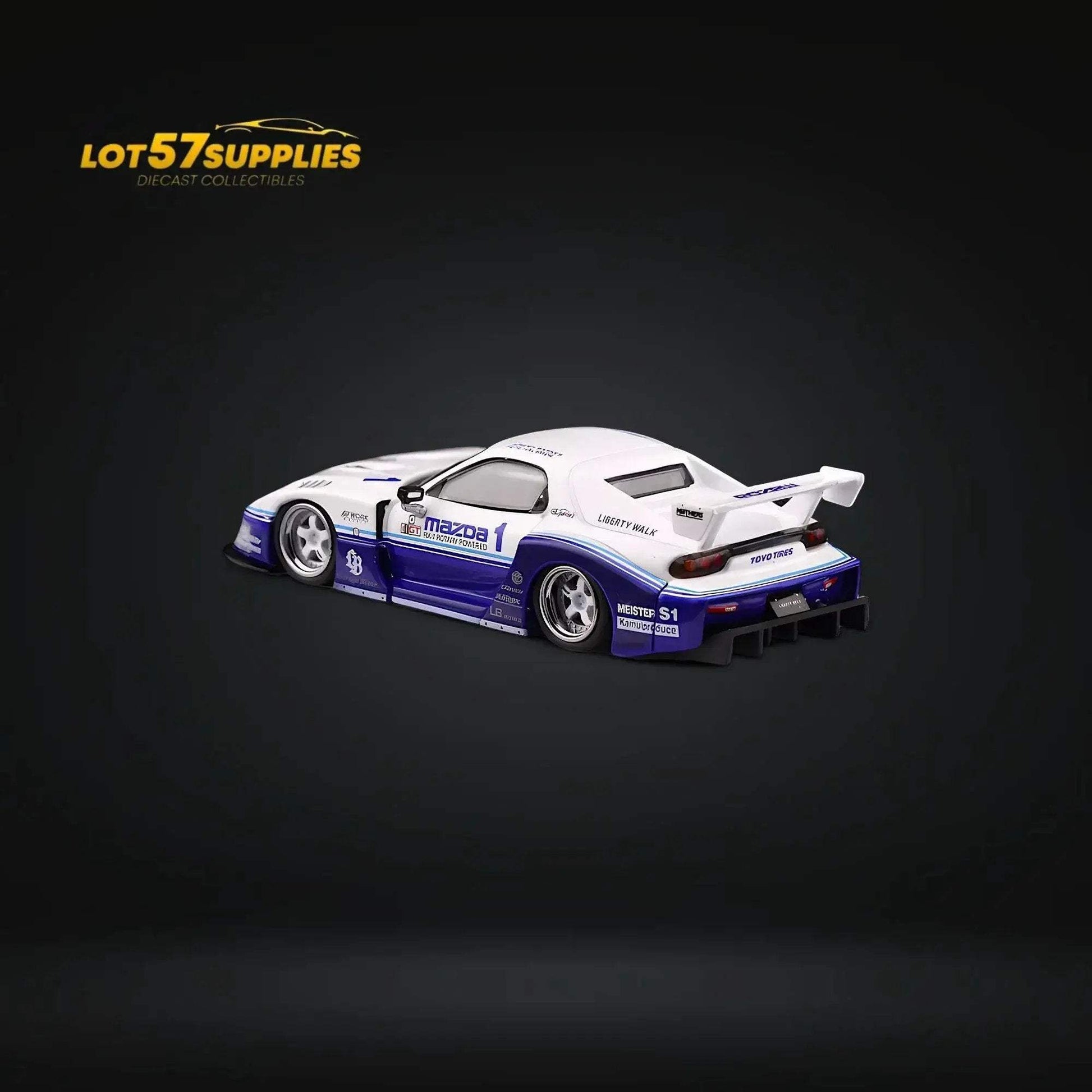 Inno64 Mazda RX-7 LBWK FD3S Blue-White HTKS 24' 1:64 - ToylandEU