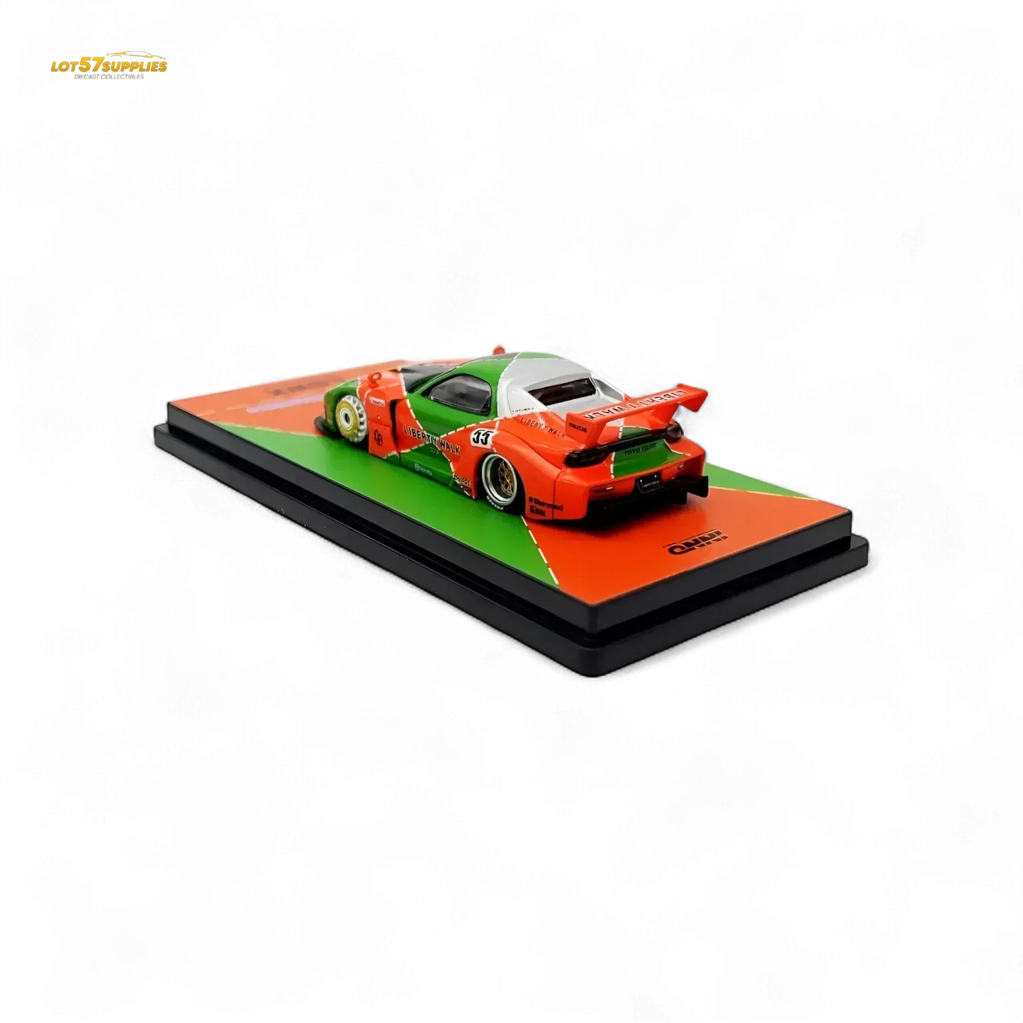 Inno64 Mazda RX-7 LBWK FD3S Orange/Green MDX 24' 1:64 IN64-LBWK-RX7-04 - ToylandEU