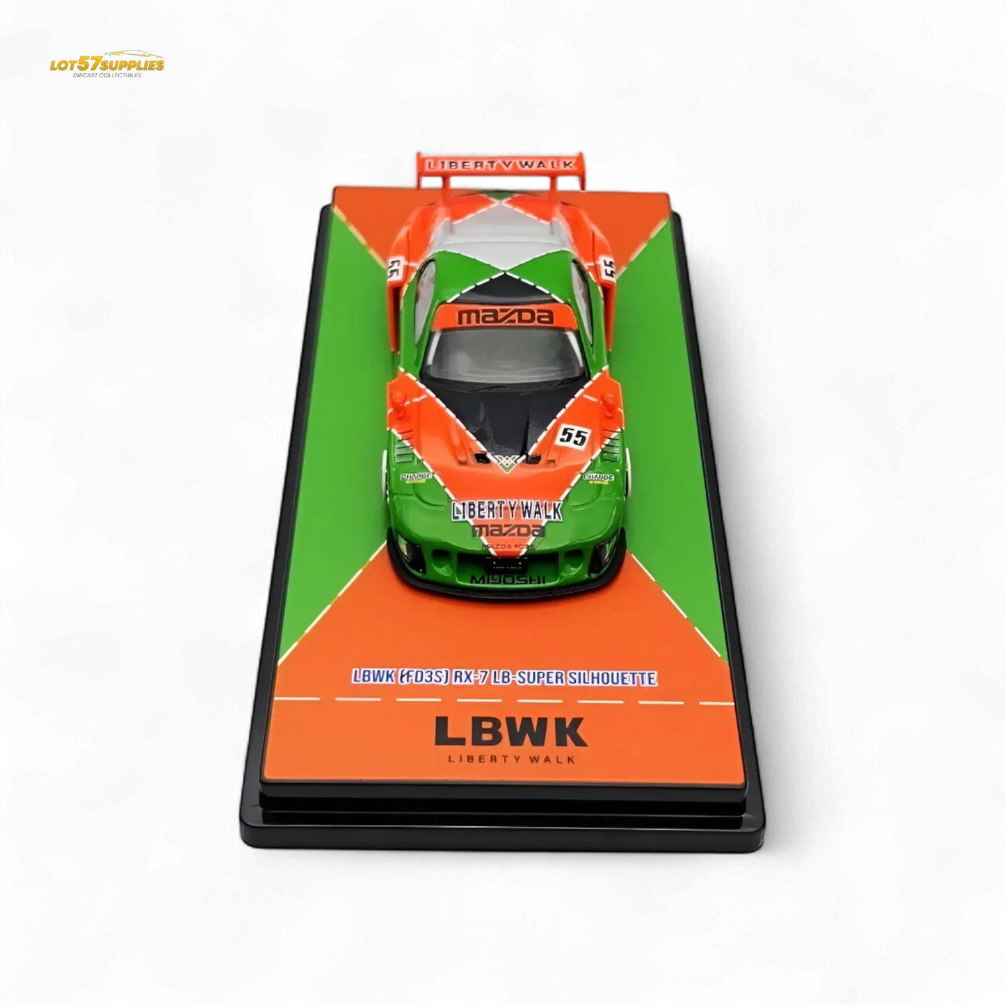 Inno64 Mazda RX-7 LBWK FD3S Orange/Green MDX 24' 1:64 IN64-LBWK-RX7-04 - ToylandEU