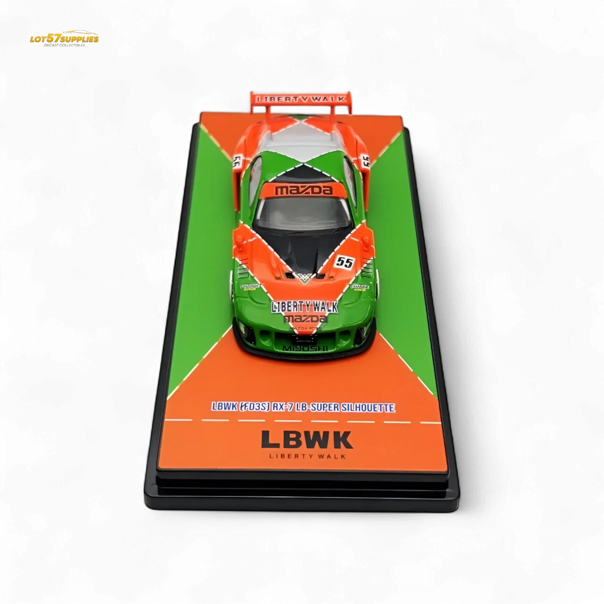 Inno64 Mazda RX-7 LBWK FD3S Orange/Green MDX 24' 1:64 IN64-LBWK-RX7-04 - ToylandEU