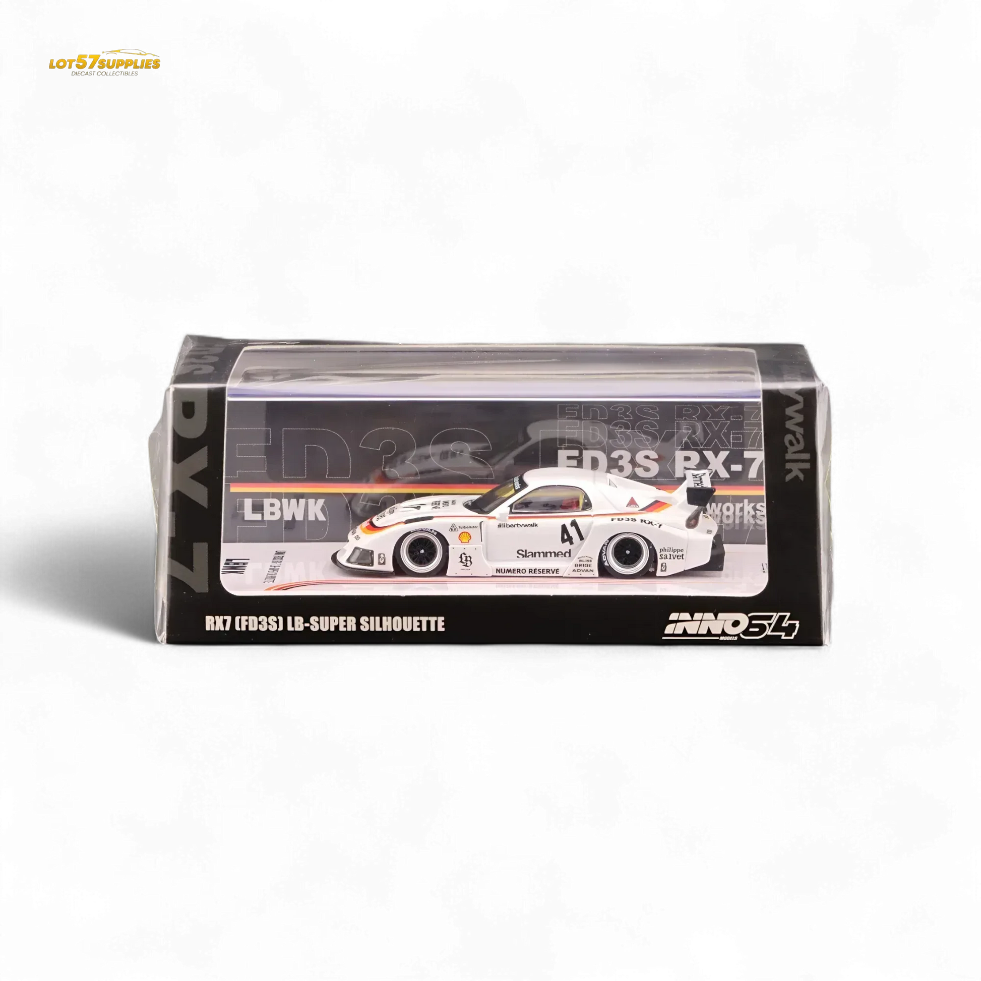 Inno64 Mazda RX-7 LBWK in White 1:64 IN64-LBWK-RX7-02 - ToylandEU