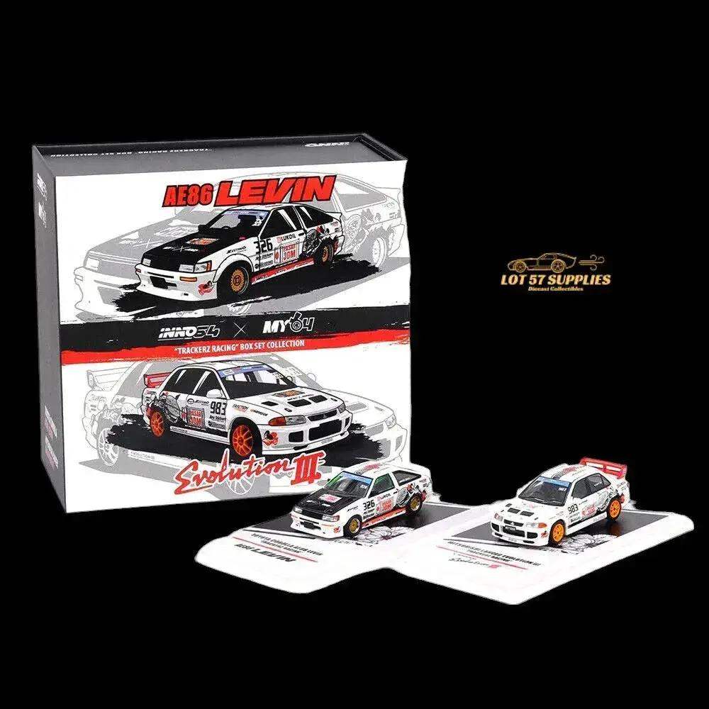 Inno64 Mitsubishi Lancer Evo III & Toyota AE86 "Trackerz Racing" Malaysia Exclusive 1:64 IN64-TRACKERZ-BOXSET - ToylandEU