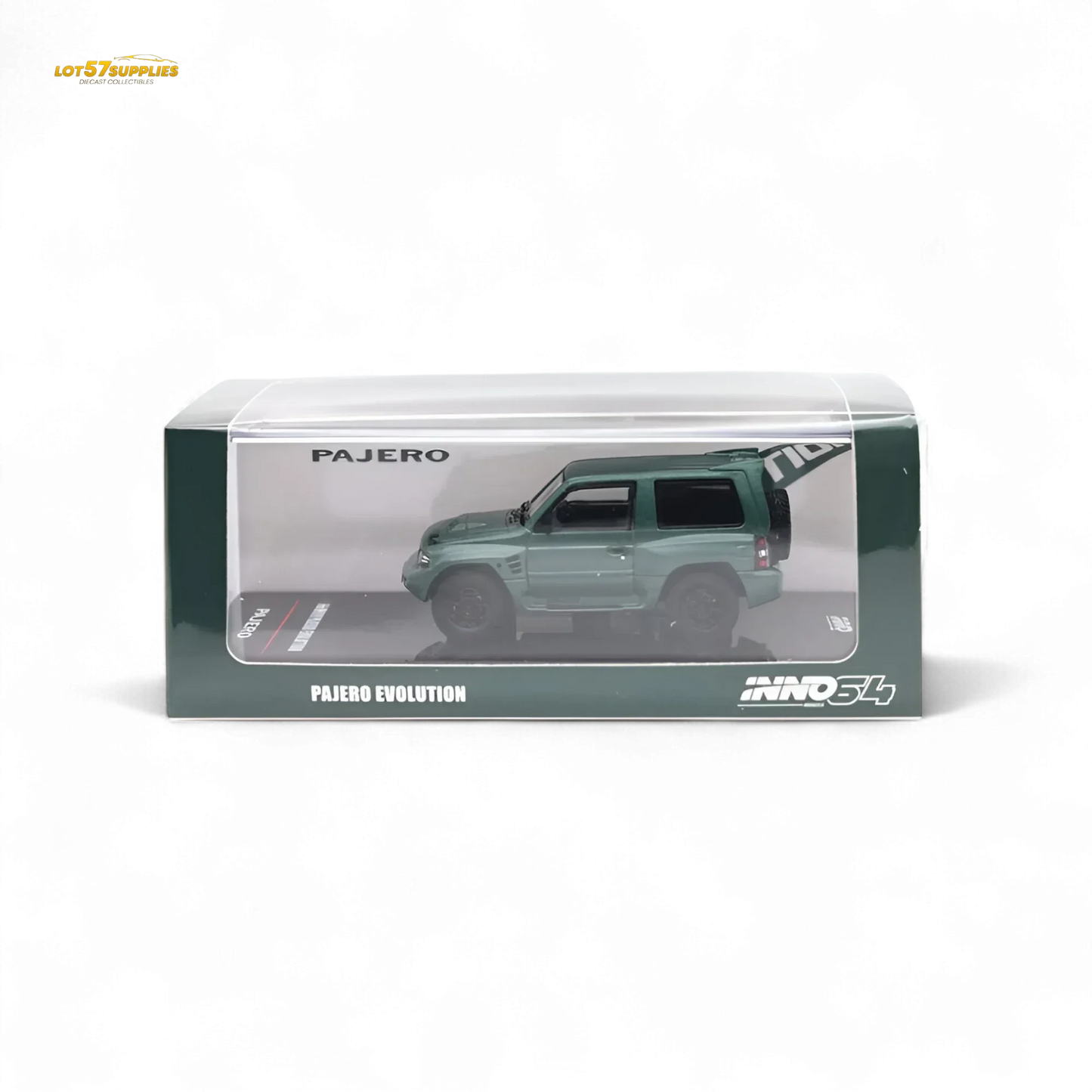 Inno64 Mitsubishi Pajero Evolution Satin Green Diecast Model - ToylandEU