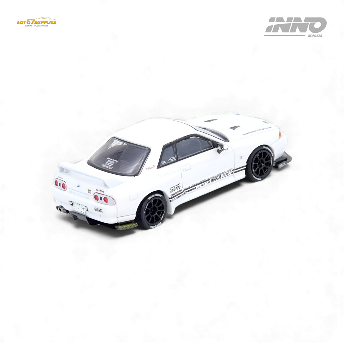 Diecast Model Car | Inno64 Nissan GT-R | White Exterior | 1:64 Scale