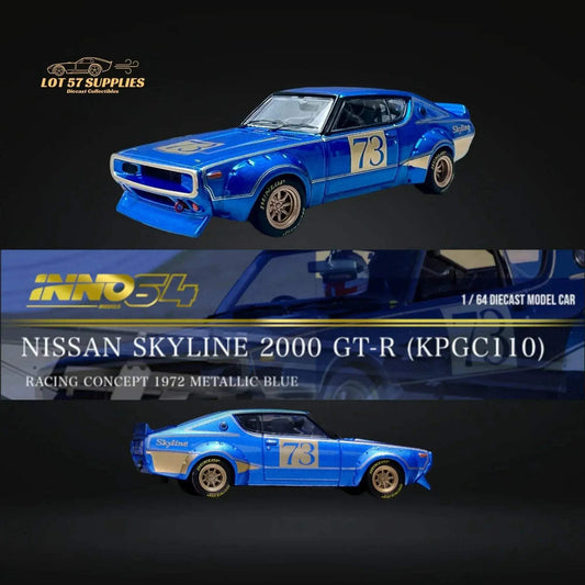  Nissan Skyline 2000 GTR Diecast 1 64 Scale Racing Blue -  ToylandEU™