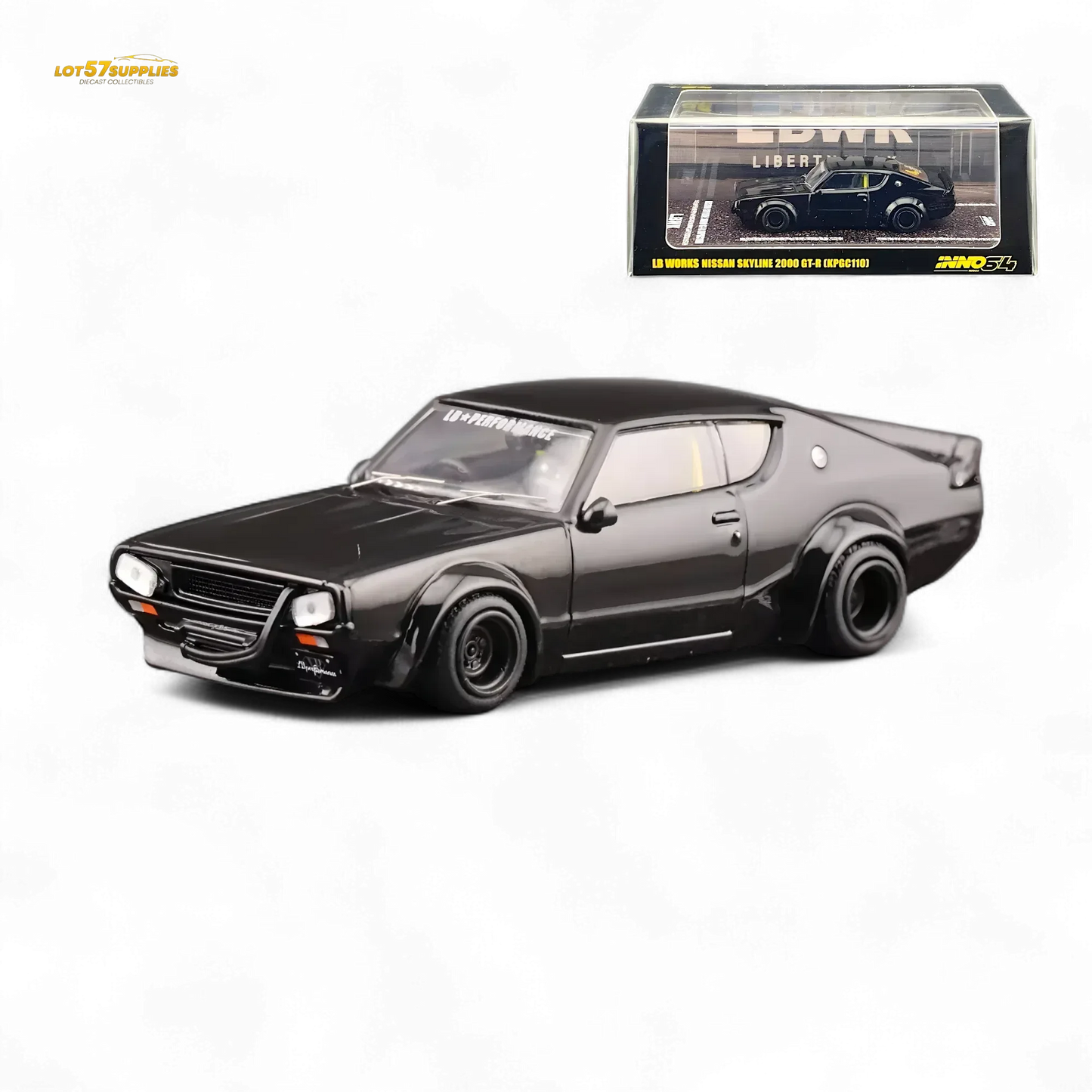 Inno64 Nissan Skyline 2000 GT-R KPGC110 KENMERI Black 1:64 - ToylandEU