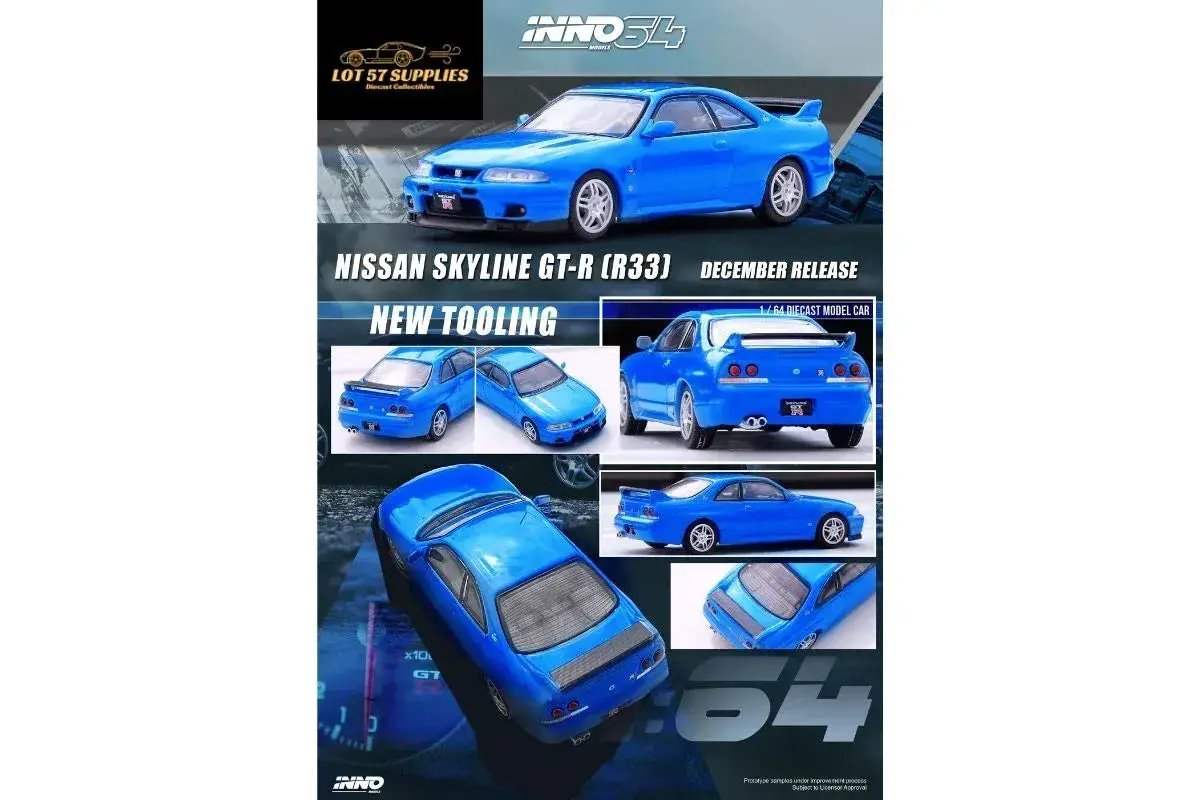 Inno64 Nissan Skyline GT-R (R33) in Blue 1:64 - ToylandEU