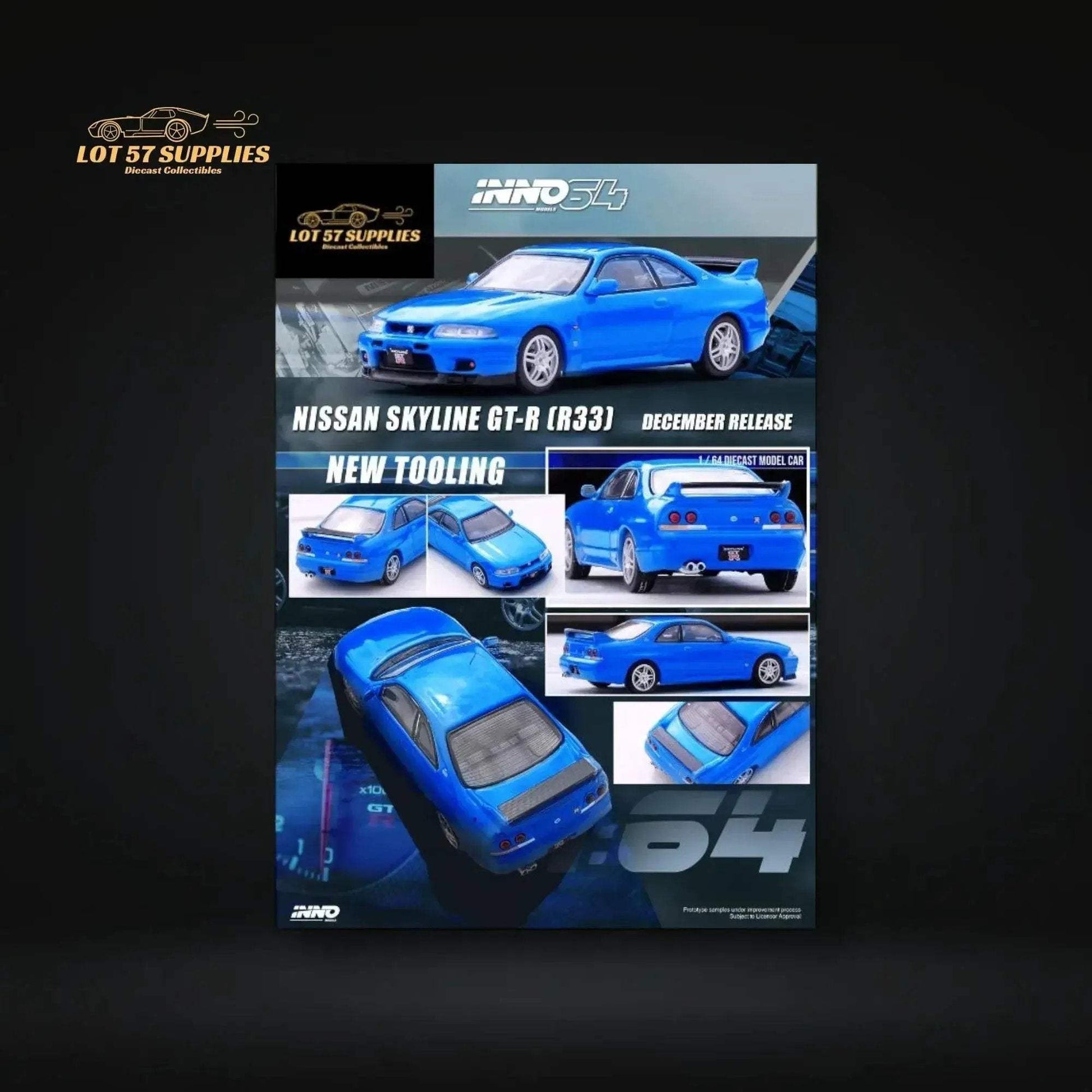 Inno64 Nissan Skyline GT-R (R33) in Blue 1:64 - ToylandEU