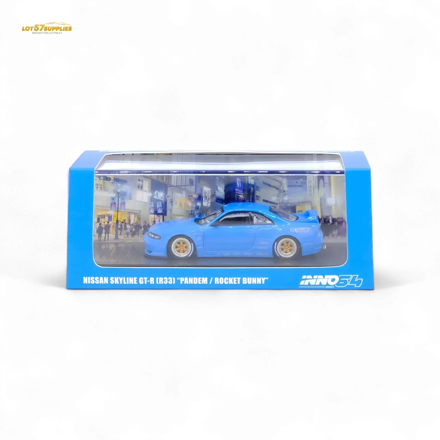 Inno64 Nissan Skyline GT-R R33 Pandem Rocket Bunny Widebody in Blue 1:64 - ToylandEU