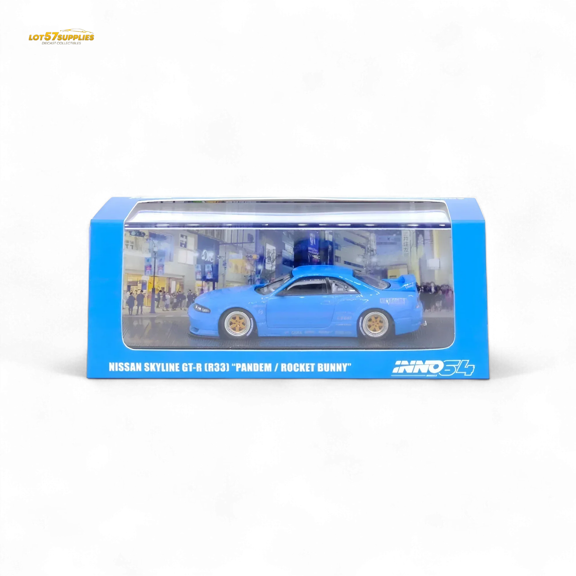 Inno64 Nissan Skyline GT-R R33 Pandem Rocket Bunny Widebody in Blue 1:64 - ToylandEU