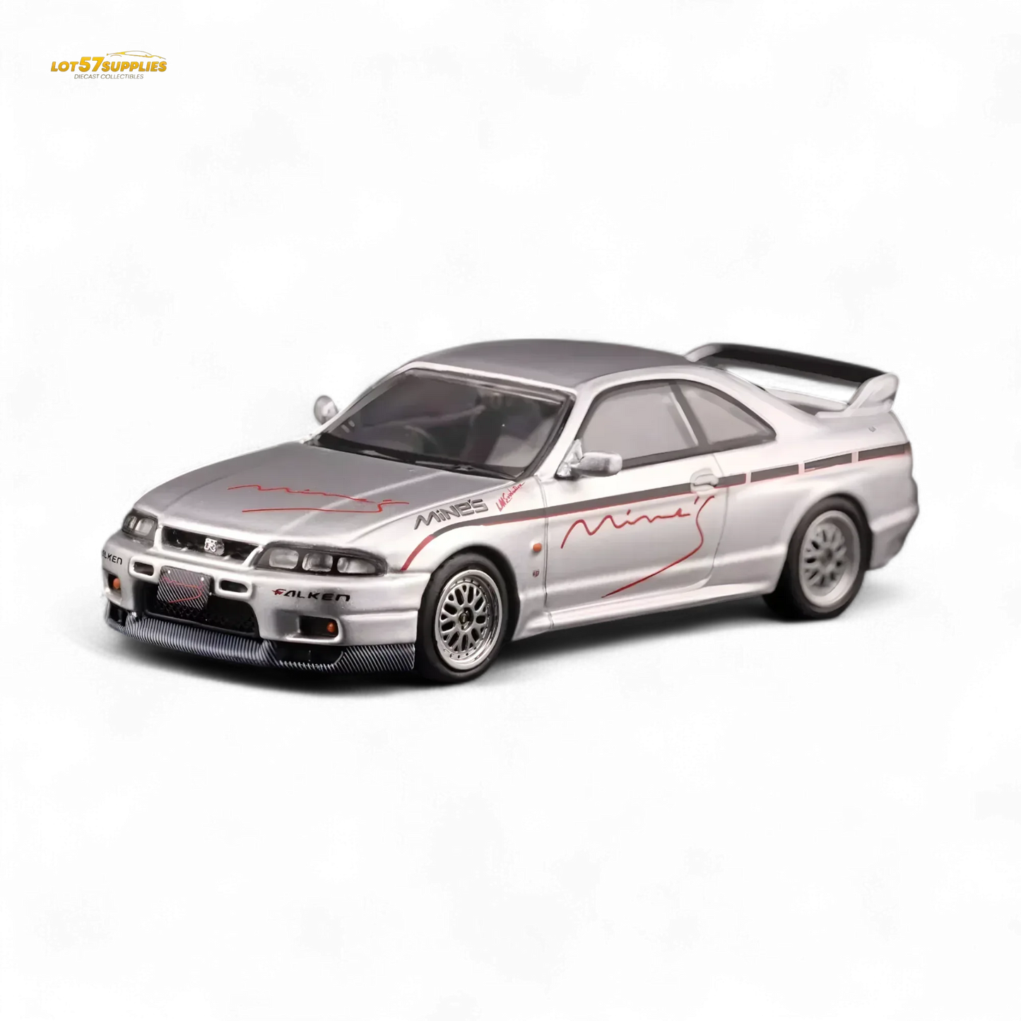 Inno64 NISSAN SKYLINE GR-R (R33) "Tuned by Mine's" Silver 1:64 - ToylandEU