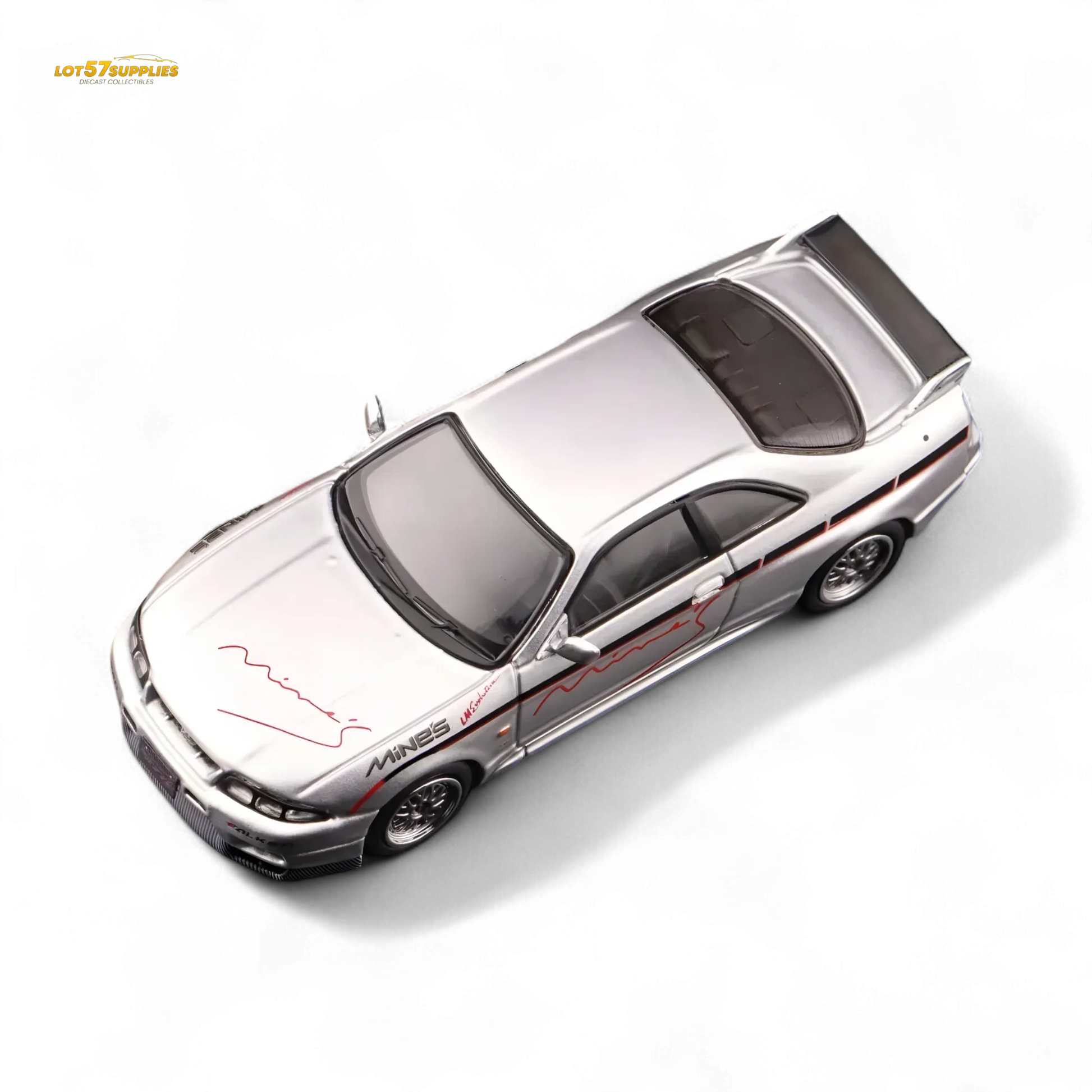 Inno64 NISSAN SKYLINE GR-R (R33) "Tuned by Mine's" Silver 1:64 - ToylandEU