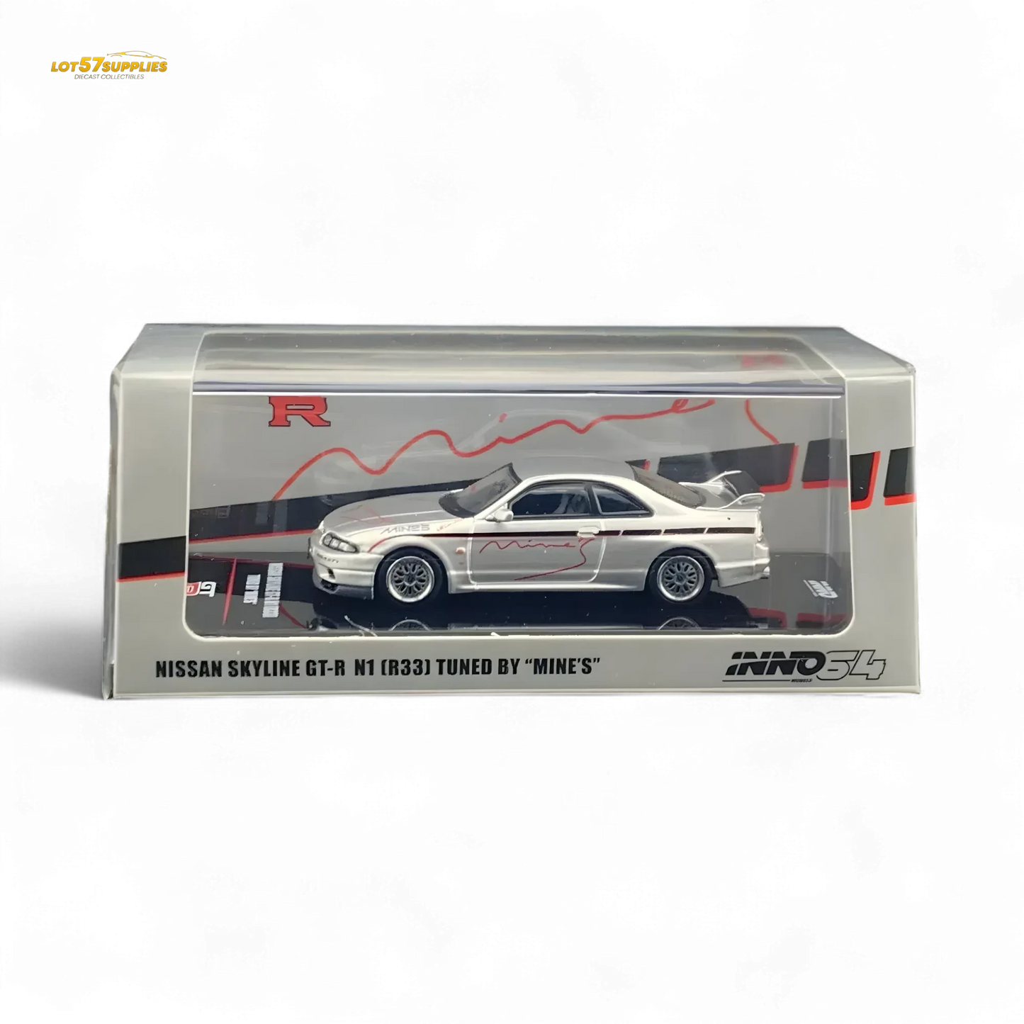 Inno64 NISSAN SKYLINE GR-R (R33) "Tuned by Mine's" Silver 1:64 - ToylandEU
