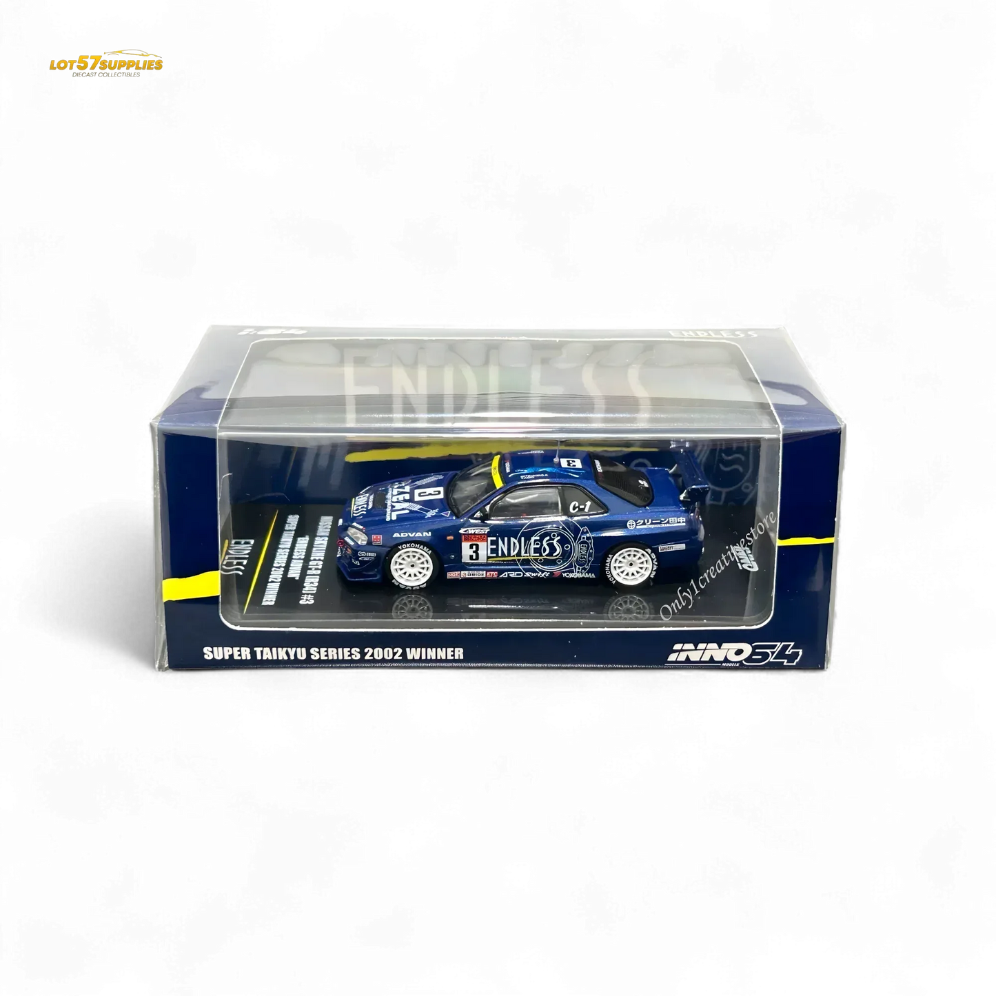 Inno64 NISSAN SKYLINE GT-R (R34) #3 "ENDLESS ADVAN" Super Taikyu Series 2002 Winner 1:64 - ToylandEU