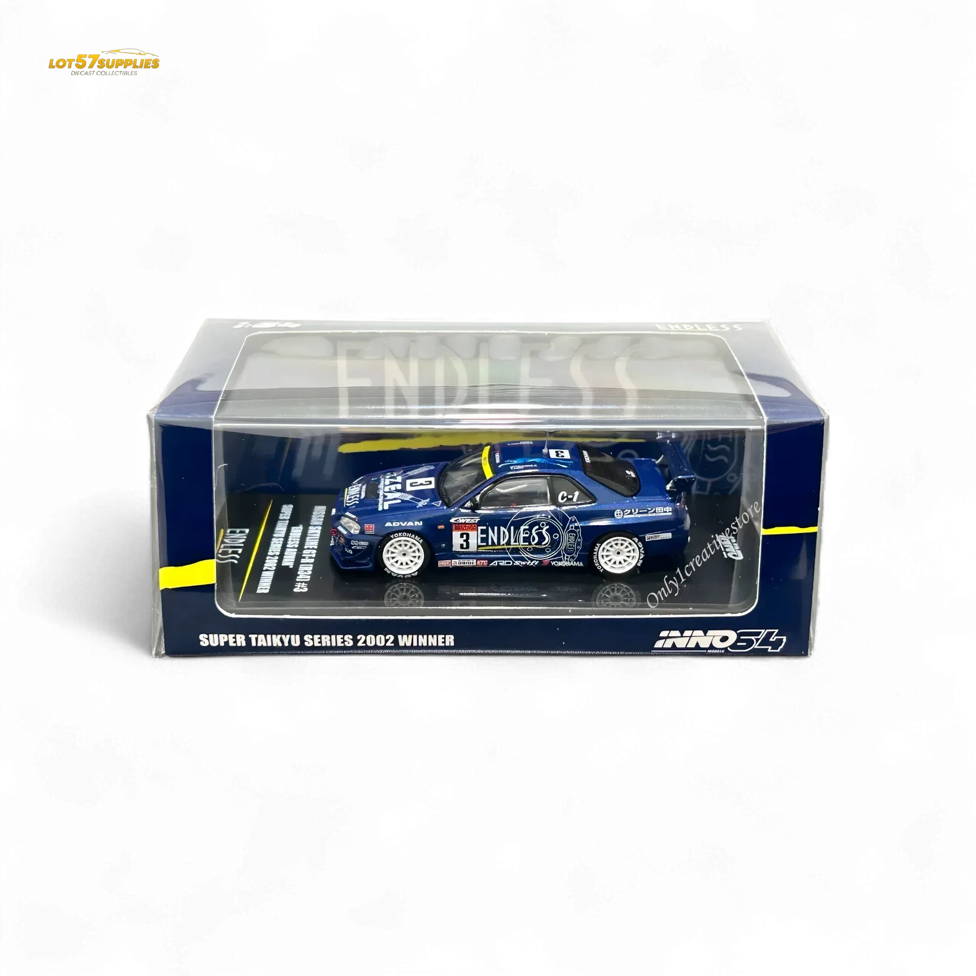 Inno64 NISSAN SKYLINE GT-R (R34) #3 "ENDLESS ADVAN" Super Taikyu Series 2002 Winner 1:64 - ToylandEU
