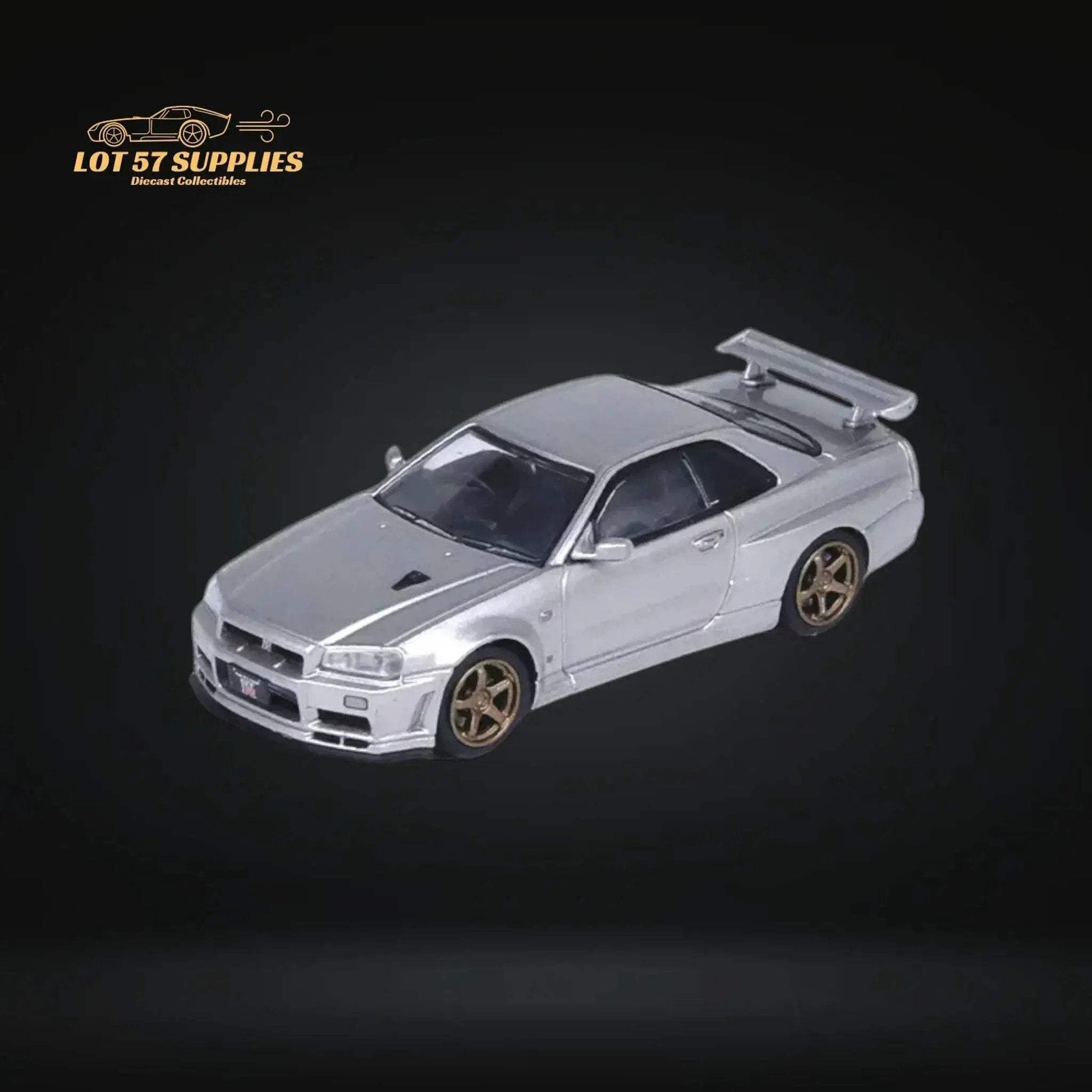 Inno64 NISSAN SKYLINE GT-R (R34) V-SPEC II SILVER 1:64 IN64-R34VS-SIL - ToylandEU