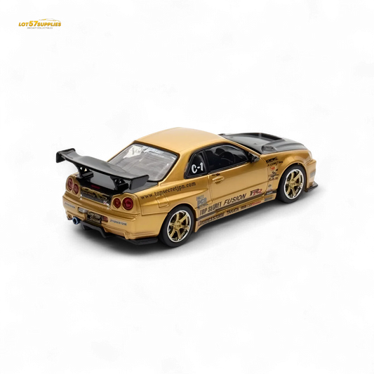  Inno64 Top Secret R34 GT-R Gold 1:64 -  ToylandEU™