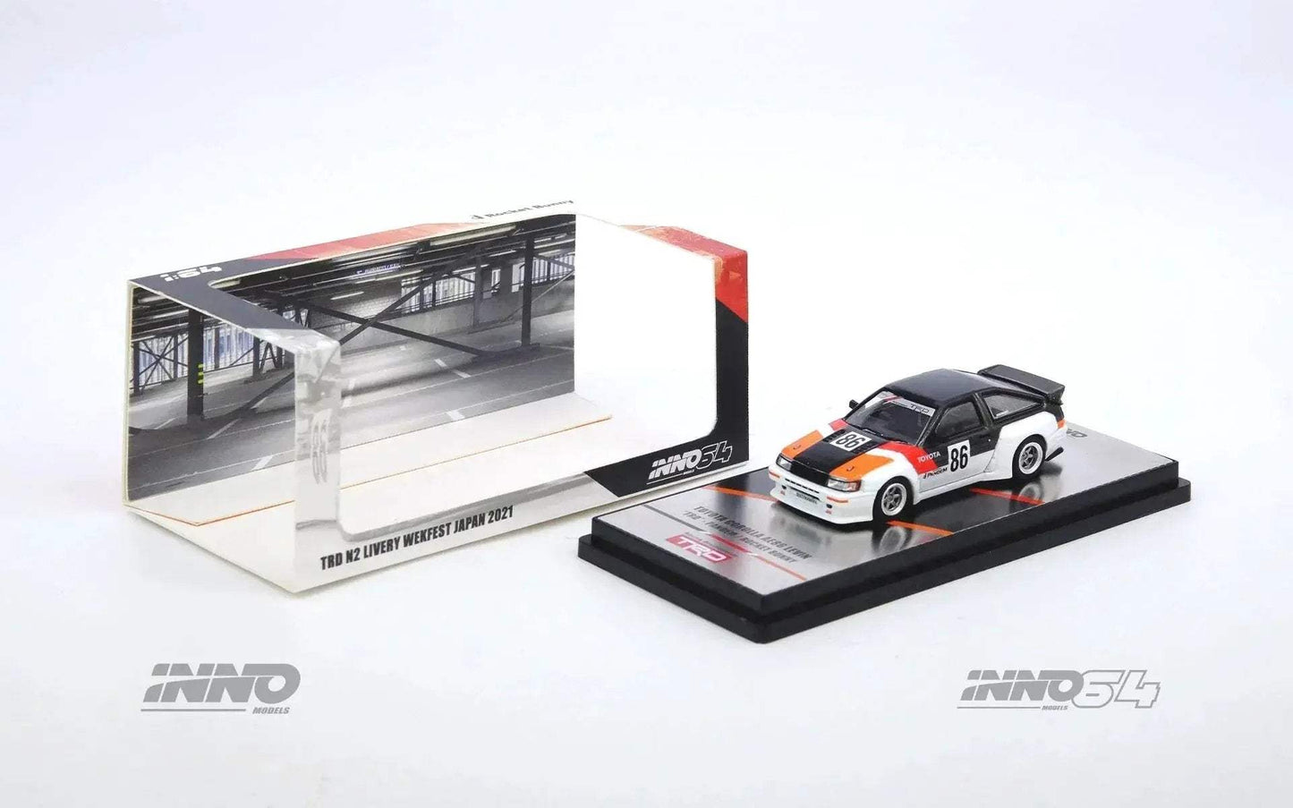 Inno64 Toyota AE86 Levin "INAZUMA WORX" Pandem Rocket Bunny Widebody Kit 1:64 - ToylandEU