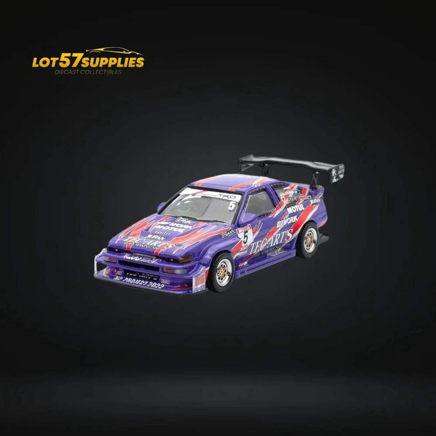 Inno64 Toyota Sprinter Trueno AE86 TEC-ARTS in Purple 1:64 IN64-AE86N2-TECART - ToylandEU