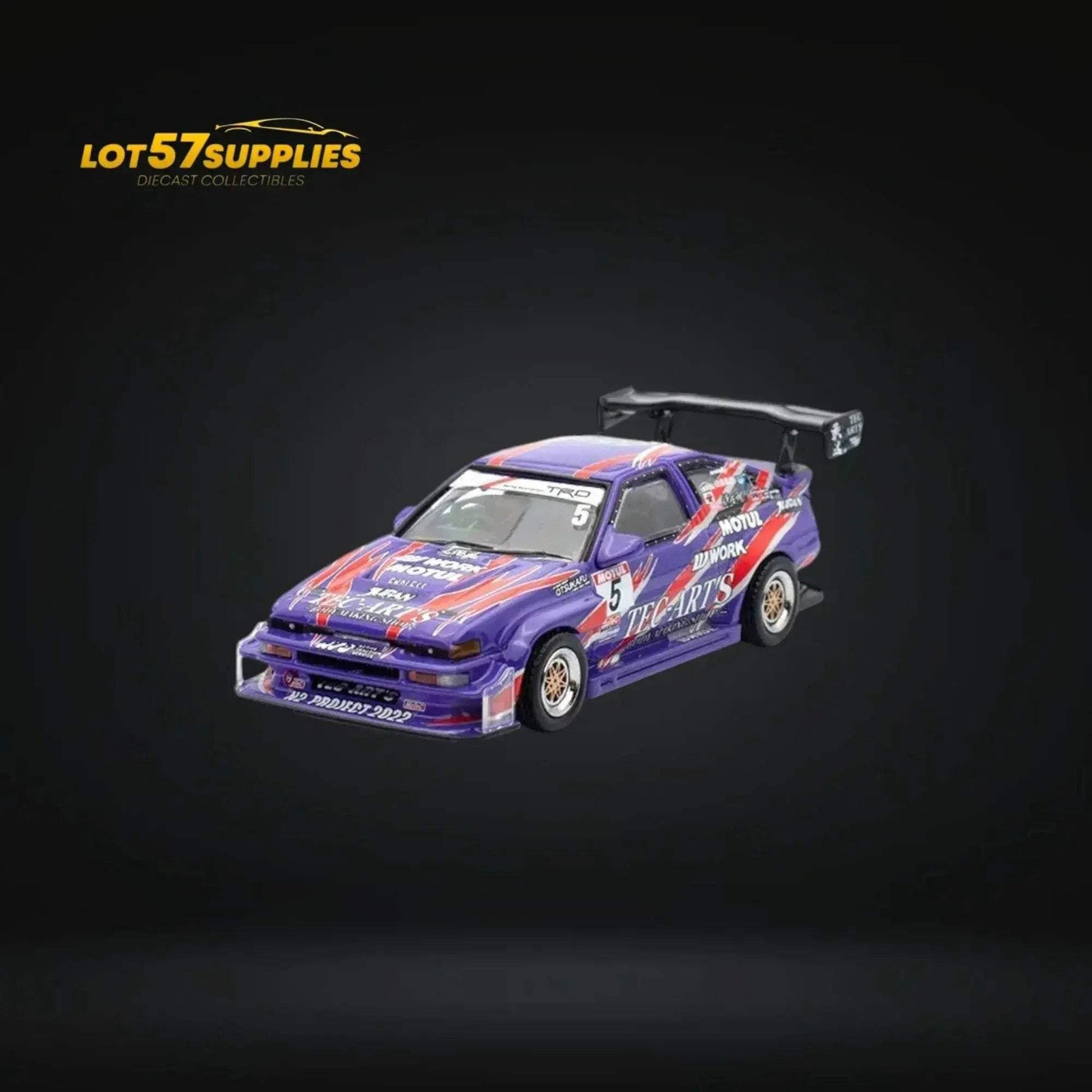 Inno64 Toyota Sprinter Trueno AE86 TEC-ARTS in Purple 1:64 IN64-AE86N2-TECART - ToylandEU