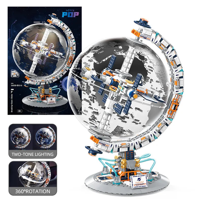 Innovative Space Station Building Blocks Set With Transparent Globe For Children Educational Toy Gift - ToylandEU