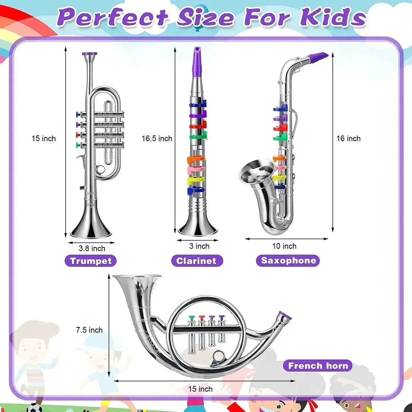  Classical Clarinet Trumpet Saxophone Imitation Musical Instrument Toys for Boys and Girls Early Education Learning Tool for Kids Children -  ToylandEU™
