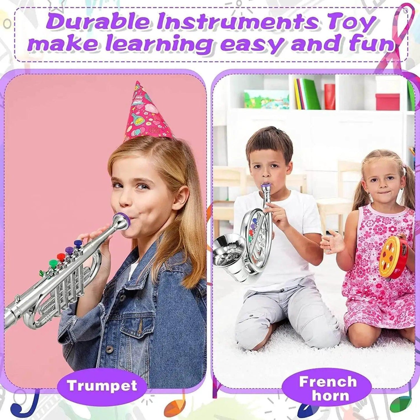  Classical Clarinet Trumpet Saxophone Imitation Musical Instrument Toys for Boys and Girls Early Education Learning Tool for Kids Children -  ToylandEU™