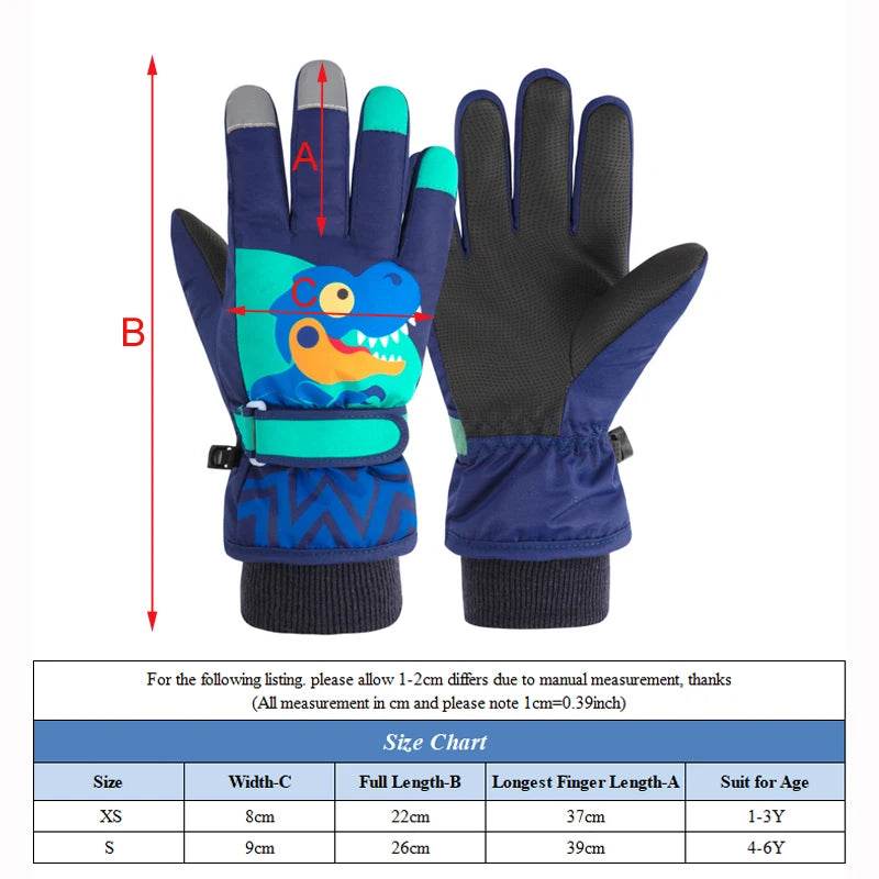 Insulated Winter Gloves Waterproof Coral Fleece For Kids - ToylandEU