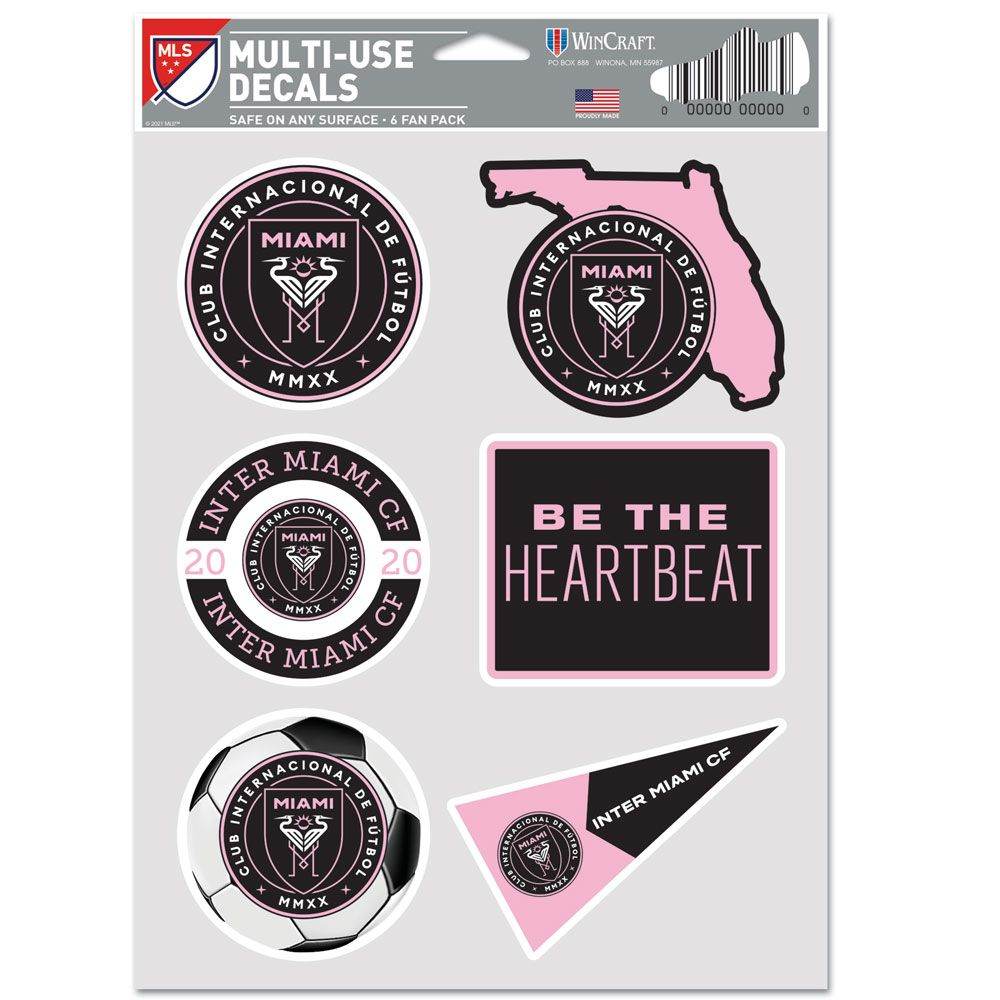 Inter Miami CF Decal Multi Use Fan 6 Pack Set Official - ToylandEU