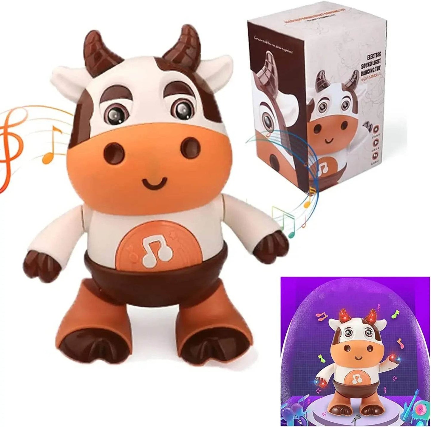 Interactive Baby Electronic Cow Toy with Music and LED Lights for Preschool Learning Fun - ToylandEU