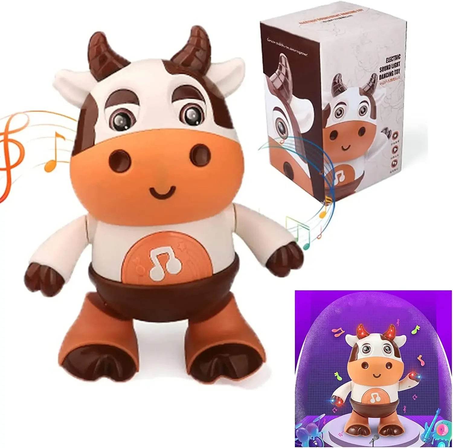 Interactive Baby Electronic Cow Toy with Music and LED Lights for Preschool Learning Fun - ToylandEU