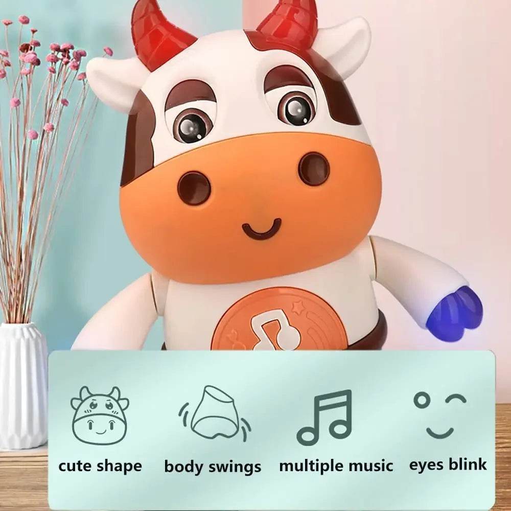 Interactive Baby Electronic Cow Toy with Music and LED Lights for Preschool Learning Fun - ToylandEU