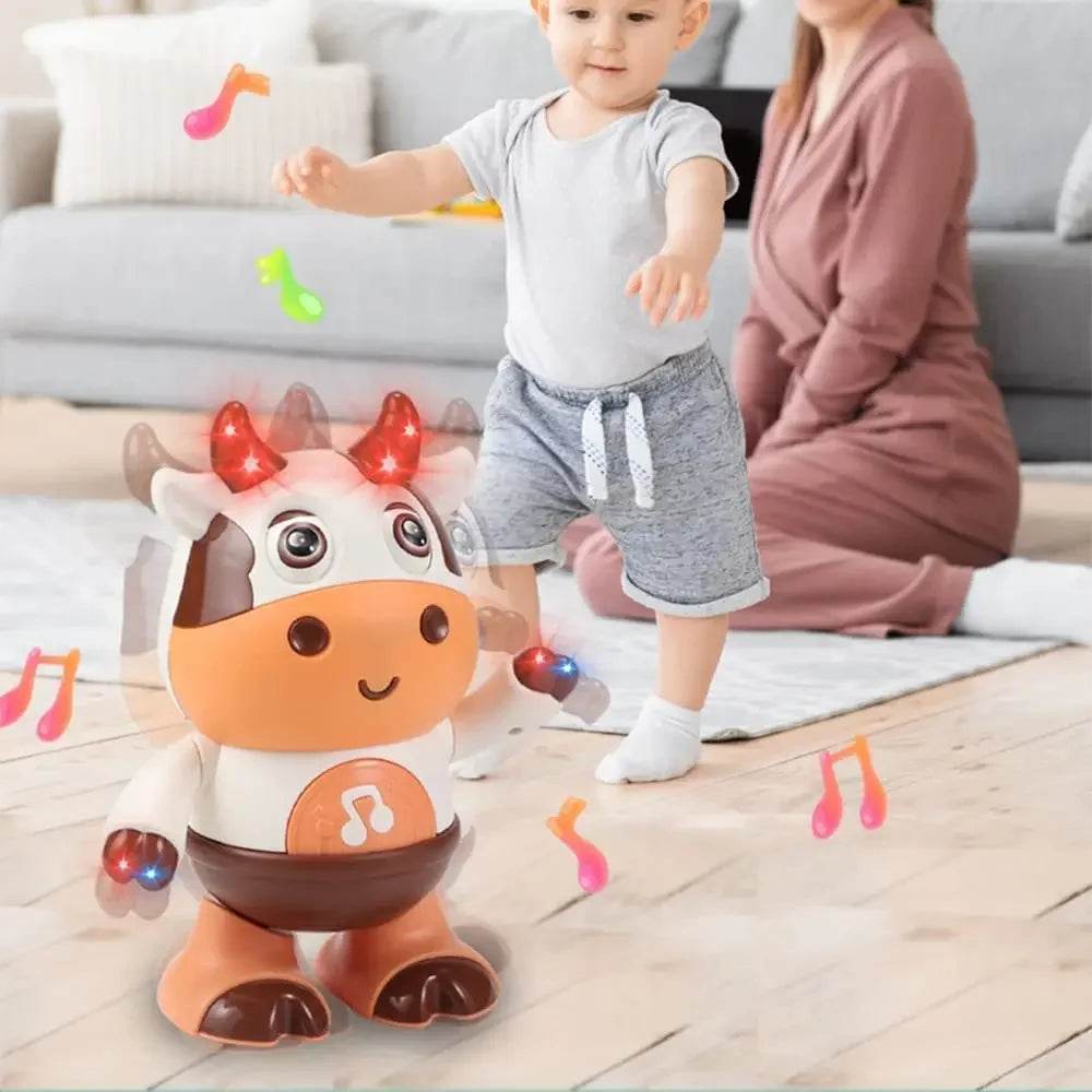 Interactive Baby Electronic Cow Toy with Music and LED Lights for Preschool Learning Fun - ToylandEU