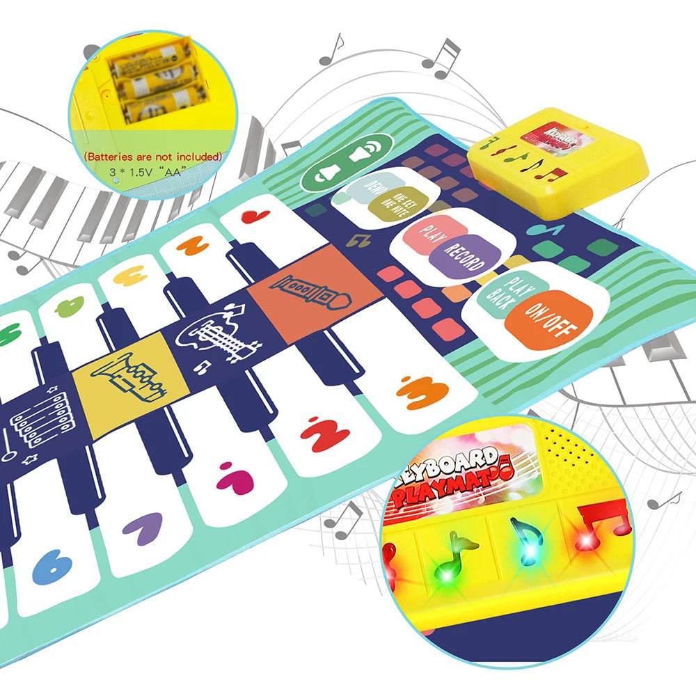 Interactive Baby Piano & Dance Mat with Double Row Keyboard Fun - ToylandEU
