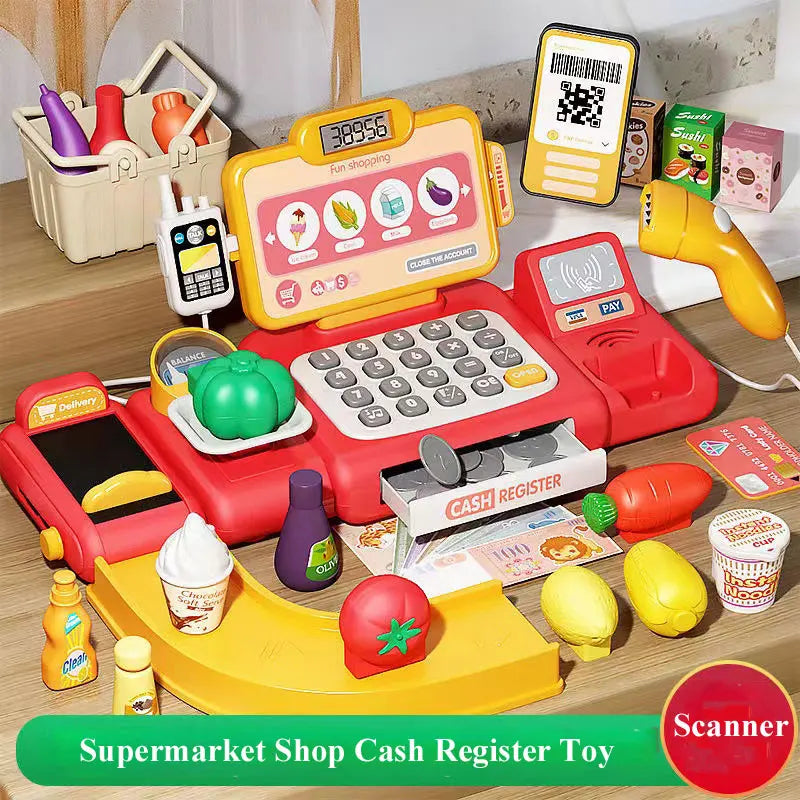 Interactive Cash Register Toy With Scanner And Card Reader And Microphone For Kids - ToylandEU