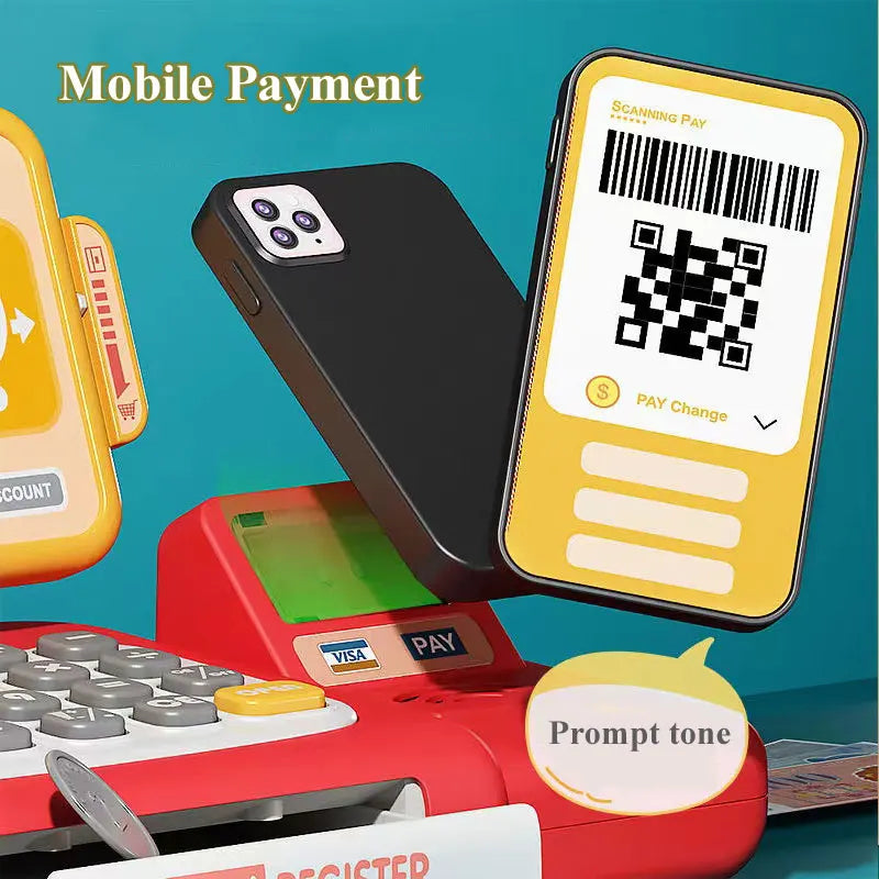 Interactive Cash Register Toy With Scanner And Card Reader And Microphone For Kids - ToylandEU