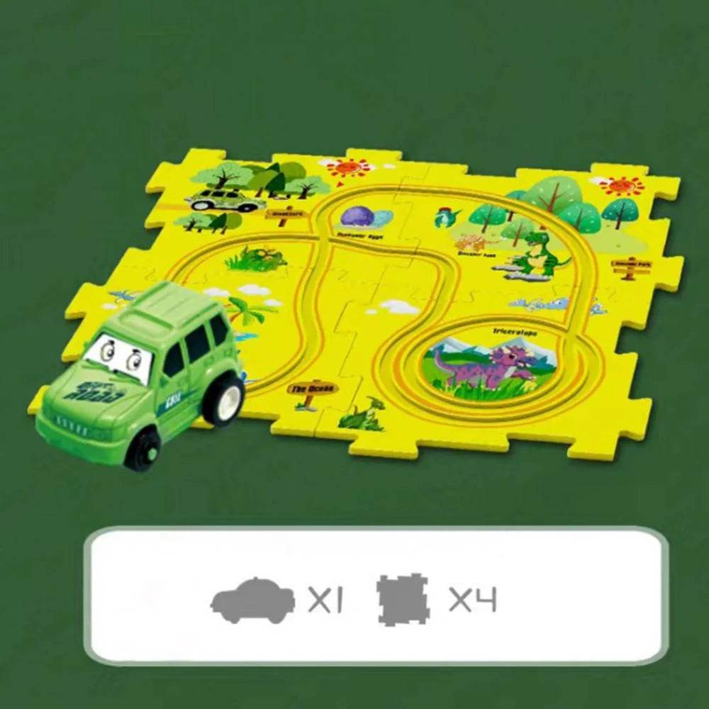 Interactive DIY Rail Car Puzzle Toy with Flexible Tracks for Kids - ToylandEU