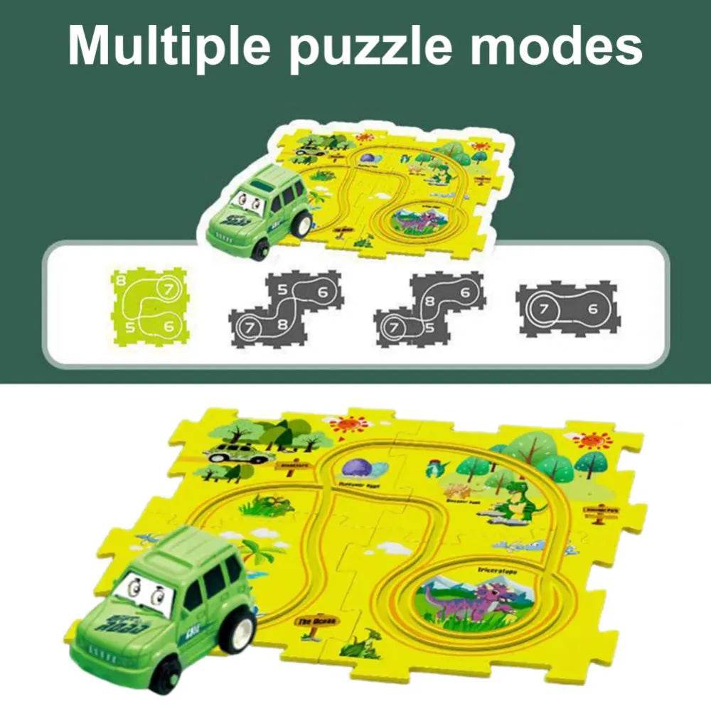 Interactive DIY Rail Car Puzzle Toy with Flexible Tracks for Kids - ToylandEU
