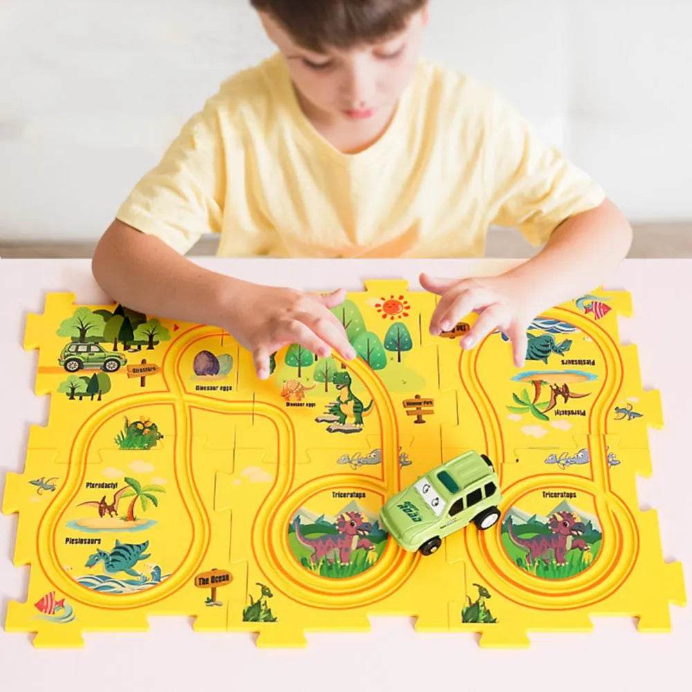 Interactive DIY Rail Car Puzzle Toy with Flexible Tracks for Kids - ToylandEU