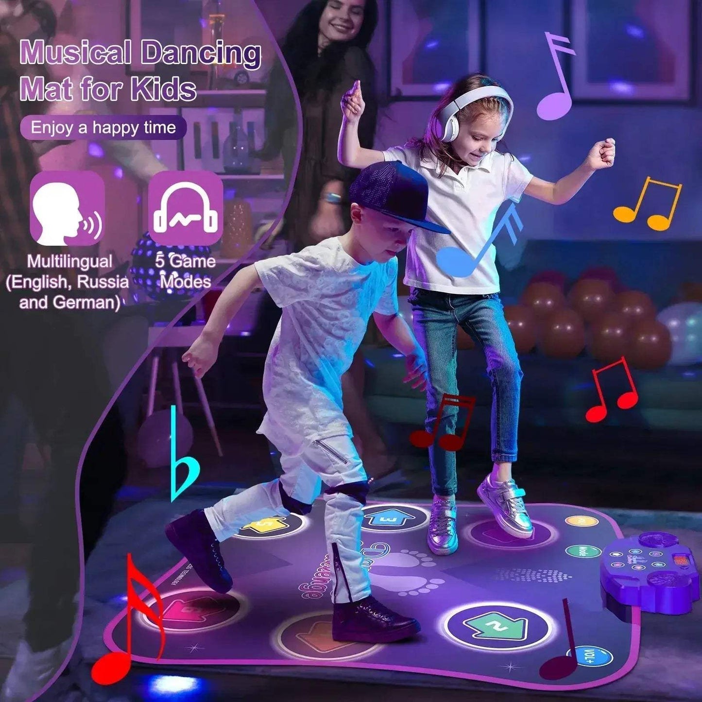 Interactive Dance Pad For Kids Light Up 6 Button Modes - ToylandEU