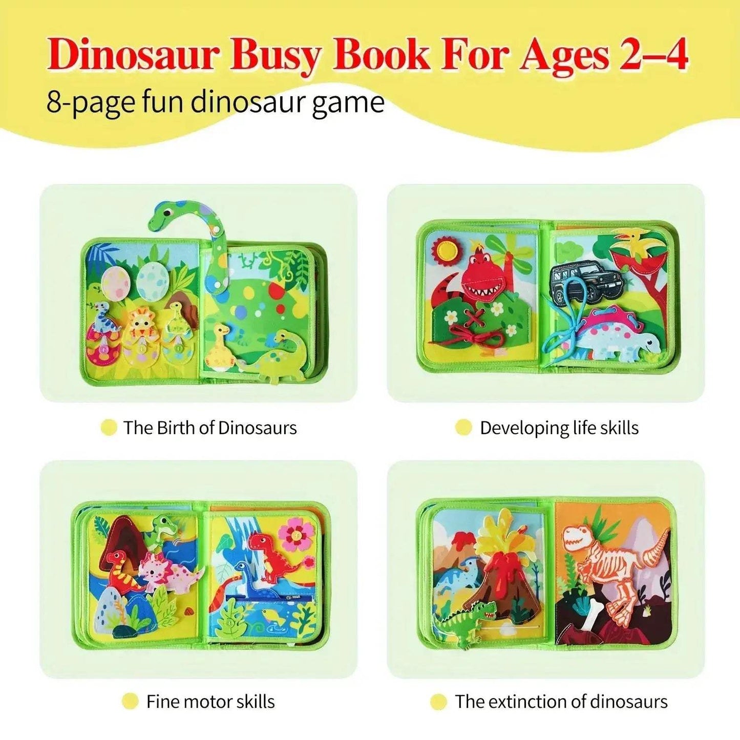Interactive Dinosaur Busy Book Montessori Toy For Toddlers - ToylandEU