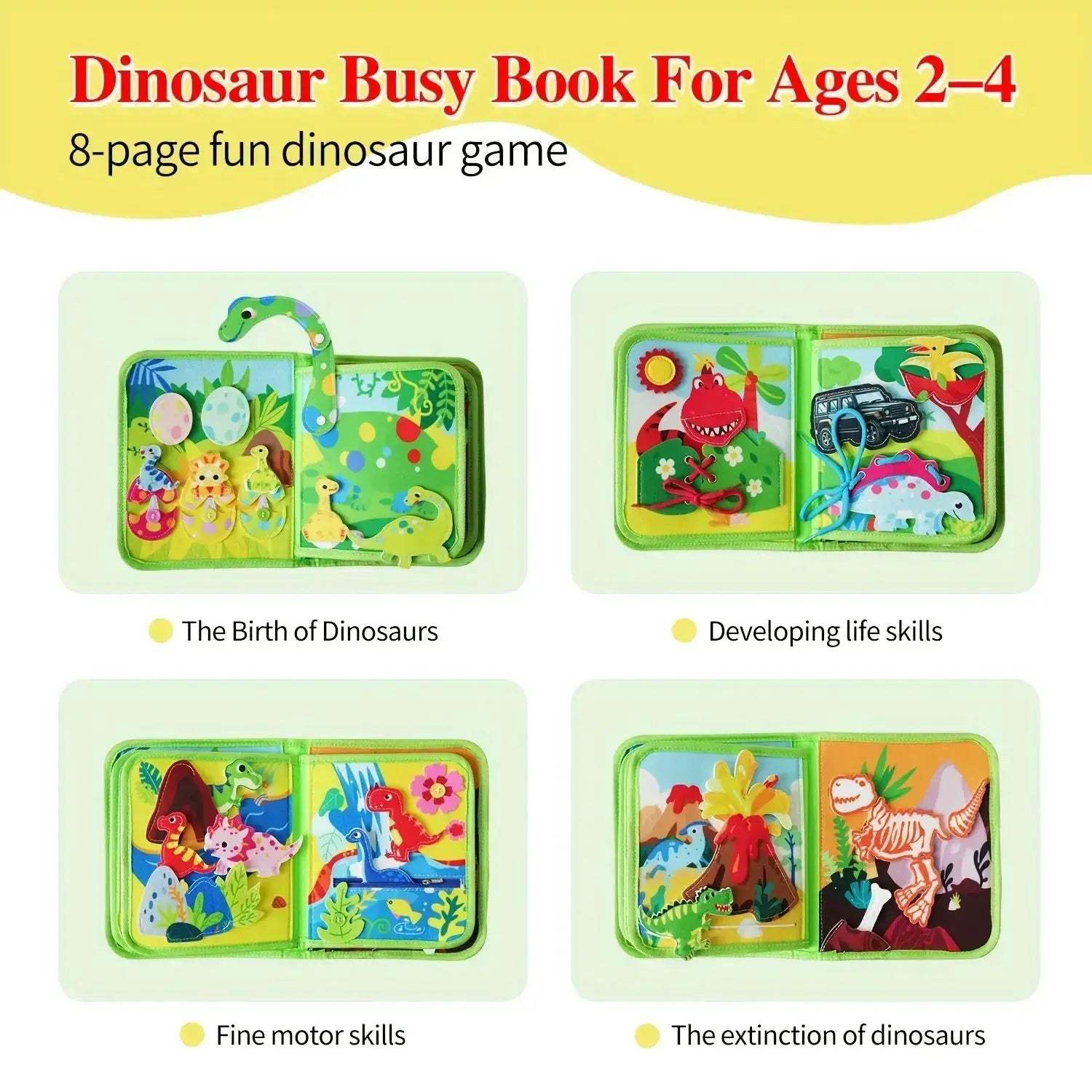 Interactive Dinosaur Busy Book Montessori Toy For Toddlers - ToylandEU