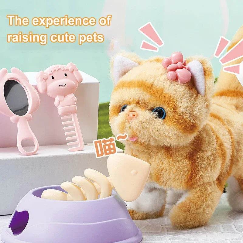 Interactive Electronic Plush Cat Toy Set with Sound and Flashing Features for Children and Pet Lovers - ToylandEU