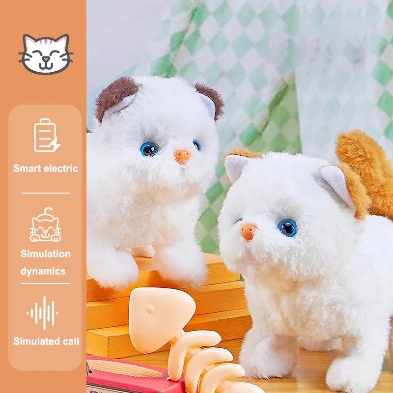 Interactive Electronic Plush Cat Toy Set with Sound and Flashing Features for Children and Pet Lovers - ToylandEU