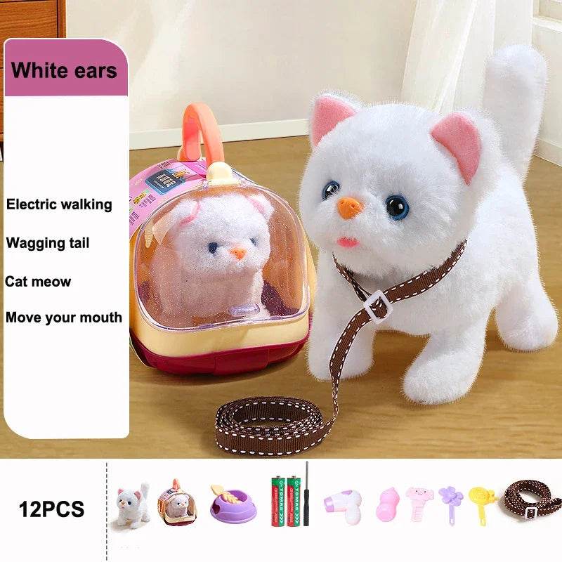 Interactive Electronic Plush Cat Toy Set with Sound and Flashing Features for Children and Pet Lovers - ToylandEU
