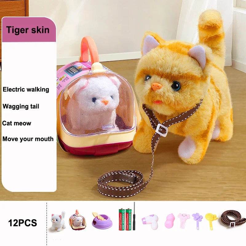 Interactive Electronic Plush Cat Toy Set with Sound and Flashing Features for Children and Pet Lovers - ToylandEU