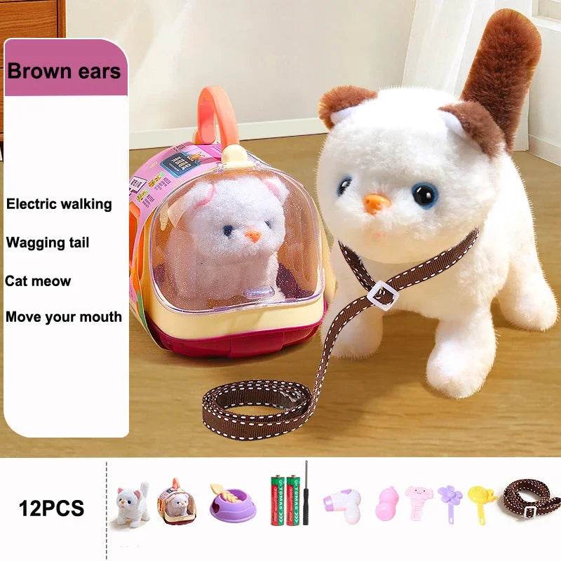 Interactive Electronic Plush Cat Toy Set with Sound and Flashing Features for Children and Pet Lovers - ToylandEU