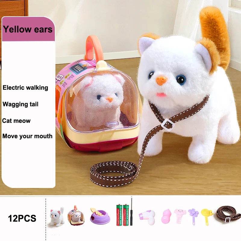 Interactive Electronic Plush Cat Toy Set with Sound and Flashing Features for Children and Pet Lovers - ToylandEU