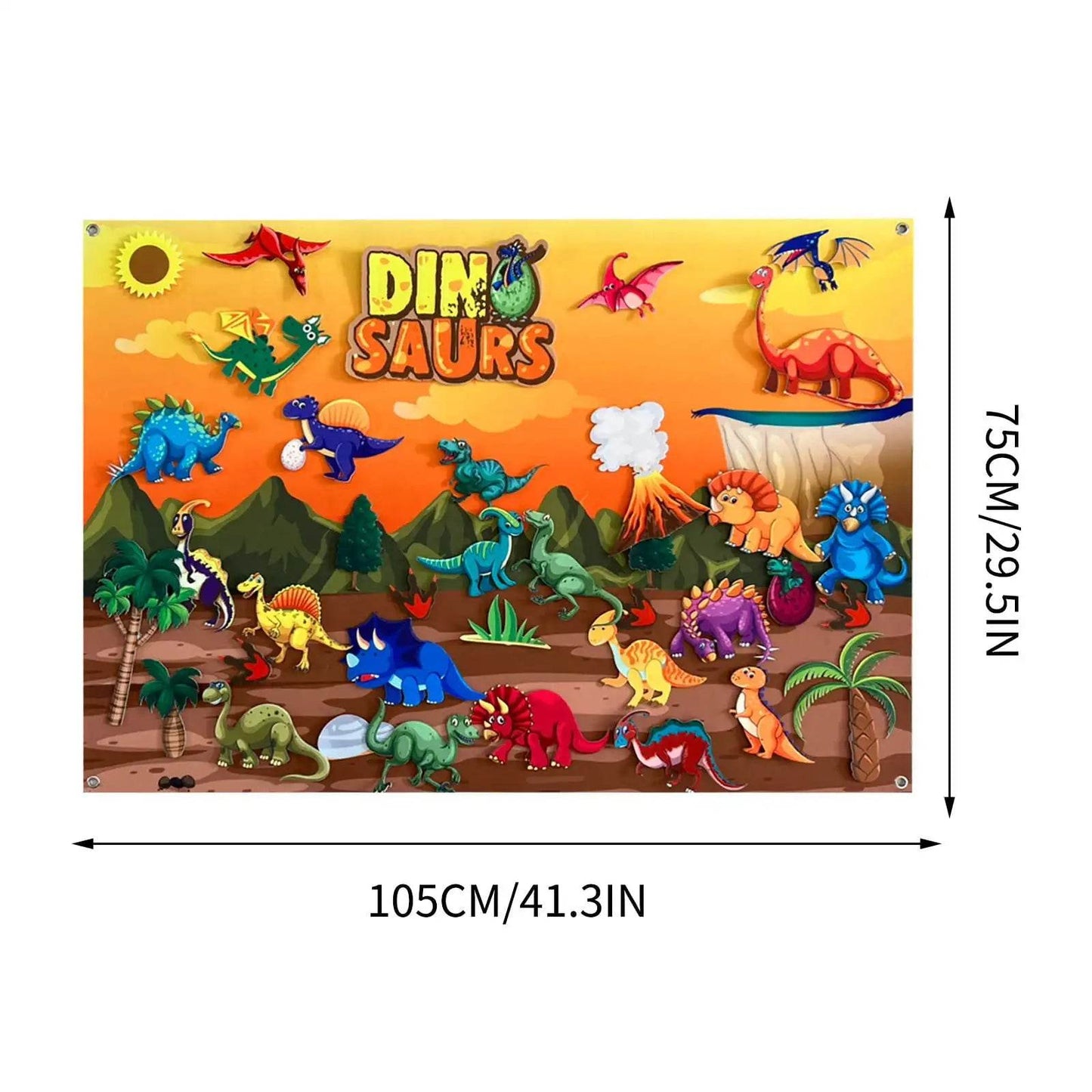 Interactive Felt Board Story Set for Preschoolers with Dinosaur and Farm Themes for Early Learning and Cognitive Development - ToylandEU