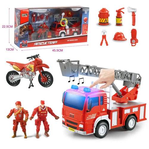 Interactive Fire Station Playset with Lights, Sounds & Action Figures - ToylandEU